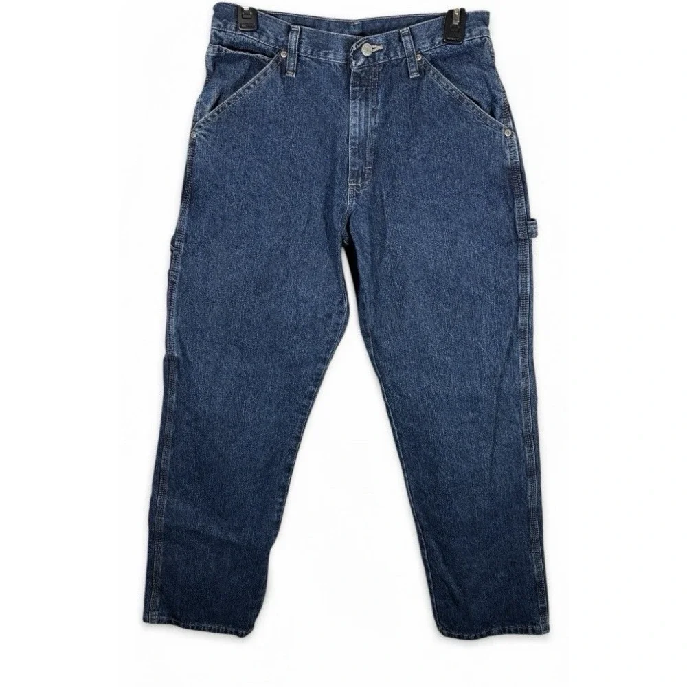 Wrangler Men's Carpenter Jeans (94SEODV) Size 29x31 Actual Blue Denim - 1557 - Picture 2 of 8